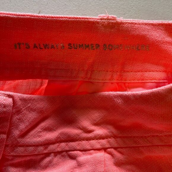 Lilly Pulitzer Neon Orange Linen Shorts Size 00 | Summer Resort Preppy - Picture 14 of 15